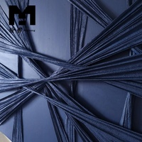 Decoración para el Hogar, Arte Mural de Tela Texturizada 3D Azul Marino, Lienzo Abstracto con Nudos, Pintura Hecha a Mano, Cuadro para Sala de Estar, Enmarcado