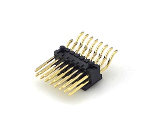 Connecteur d'en-tête de broche de pas de 1.27mm avec poteaux latéraux SMT à angle droit à double rangée SQ0.4/0.46mm H2.5mm 2*8P - Product Image 1