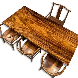 Ensemble de Table à manger en bois massif, en noyer, Design classique