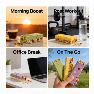 Assortiment OEM de 12 barres protéinées sucrées, riches en protéines, faibles en glucides, <span class=keywords><strong>sans</strong></span> <span class=keywords><strong>gluten</strong></span>, compatibles cétogène, collations nutritives, sac de soutien - Product Image 5