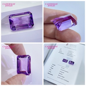 Cadermay Natural Amethyst Loose Stone Rectangle 24.18 Ct Purple Gemstone For Jewelry Making - Product Image 4