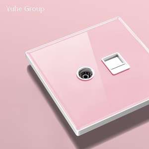 Adaptador de Módulo RJ45 para Puerto de Computadora Universal, Panel Táctil de Vidrio, Interfaz CAT5E, Enchufe de Pared para TV, Diseño Minimalista - Product Image 1