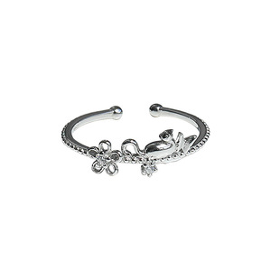 Floral <b>Cat</b> Ring For Women Open Design Simple Stylish <b>Gift</b> Jewelry - Product Image 4