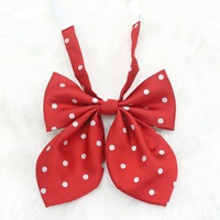 Nœud papillon mignon à pois avec oreilles de lapin pour filles, pré-noué en satin, pour uniforme JK, avec sangle élastique réglable, idéal pour cosplay et école