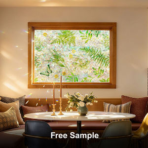 Film adhésif statique pour fenêtre à motif de feuilles vertes, arc-en-ciel, appartement, salon, cuisine, salle de bain, écologique, durable, <span class=keywords><strong>PVC</strong></span>, protection UV - Product Image 6