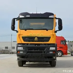 Truk sampah dump truck Sinotruk Howo TX7, truk pembuang transportasi 12 roda 8x4 420hp untuk batu besar dan pasir besar