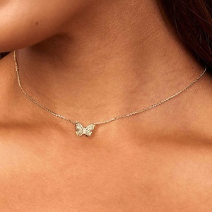 Bijoux personnalisés, nouvelle tendance 2024, collier avec pendentif papillon, acier inoxydable 316L, plaqué or rose/argent/or, tendance - Product Image 2