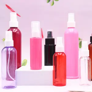 Stock transparent colored PET plastic spray bottle hand sanitizer pump sprayer bottle