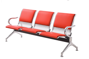 Chaises d'attente 3 places en acier inoxydable, très demandées, pour salon, salle d'attente ou bureau - Product Image 6