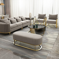 Ensemble de Canapés de Bureau en Tissu Style Nordique Luxueux pour une Zone d'Accueil Professionnelle Décontractée et Confortable dans les Hôtels Modernes