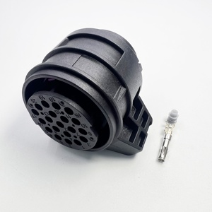 Zwarte 20-pins mannelijke auto-elektrische connector, waterdicht, ABS nylon behuizing, 6A nominale stroom, messing <span class=keywords><strong>model</strong></span> 1J0927320 voor auto's - Product Image 1