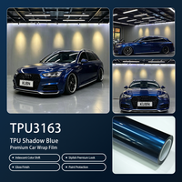 Film de protection TPU Shadow Blue, anti-jaunissement, installation humide, épaisseur 7,5 MIL, qualité américaine, pour toutes voitures