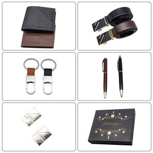 Men's Business Watch Wallet Keychain Belt Pen Male Set <b>Gift</b> With Box - Product Image 3