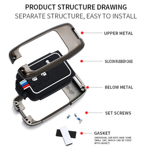Funda Protectora para Llaves de Coche de Aleación de Zinc y <span class=keywords><strong>Gel</strong></span> de Sílice para Toyota Camry, Land Cruiser, Prado, Reiz, Llaveros, Bolsa para Llaves, Accesorios - Product Image 5