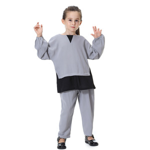 Set per bambini musulmani modesti 2 pezzi top e pantaloni Harem completo arabo bambine lunghe camicia e pantaloni - Product Image 5