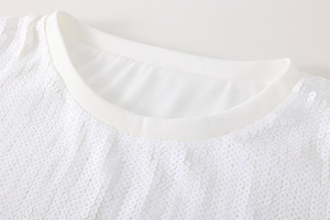 Robe décontractée Saireish grande <span class=keywords><strong>taille</strong></span> <span class=keywords><strong>2XL</strong></span> en jersey blanc à sequins Buffalo, motif lettres Bling Game Day, <span class=keywords><strong>taille</strong></span> naturelle, écologique - Product Image 5
