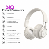 Casque audio Bluetooth 5.0 pliable avec éclairage LED coloré, stéréo, avec micro, pour filles, garçons et étudiants