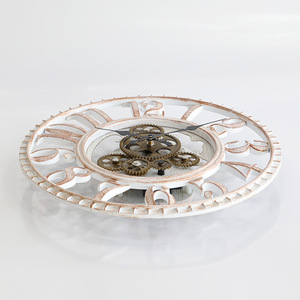 2019 New Design Old Vintage Style Antique Big <b>Plastic</b> Mechanical Moving Gear Wall Clock - Product Image 4