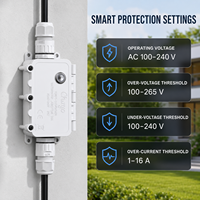 Interrupteur intelligent WiFi Tuya extérieur étanche IP67 avec affichage de puissance, minuterie 16A, protection contre la tension et le courant, disjoncteur Chayo