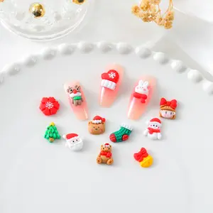 Christmas 3D resin Material cute cartoon christmas tree nail art Sticker Tool DIY Manicure Decorations