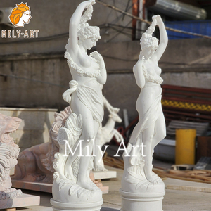 Mily cuộc sống kích thước bằng đá cẩm thạch trắng Lady Tượng điêu khắc cho lâu đài sân trang trí nội thất - Product Image 2