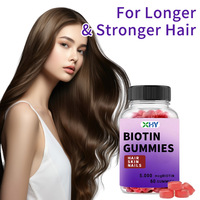 Gummies capillaires véganes à la biotine et aux vitamines biotiques pour les ongles et le collagène, contre la chute des cheveux