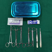 CE Certified 14pcs Minor Surgery Set Stainless Steel 304 Autoclavable Suture Kit Hemostat Scissors Needle Holder Dental Tray