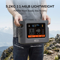 Station d'alimentation portable OEM ODM à onde sinusoïdale pure 600W, haute capacité LiFePO4, 110V/220V, pour voiture, camping et usage résidentiel, à charge rapide solaire