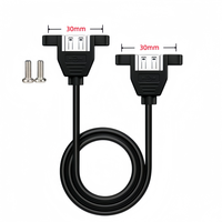 Câble d'extension USB 2.0 Type A Femelle-Femelle avec fixation par vis sur panneau, double blindage (feuille + tressé) 30cm 50cm 100cm
