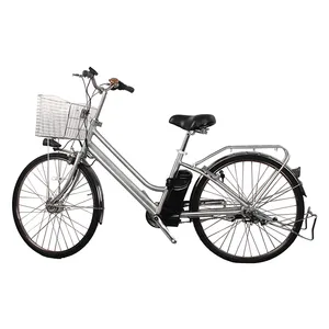 Bayan şehir ebike alaşım alüminyum 26 inç şehir E bisiklet 36V 250W elektrikli bisiklet iki tekerlekli çelik çerçeve elektrikli döngüsü ebike