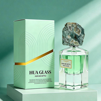 Flacon de parfum de luxe en pierre naturelle 30ml 50ml, base carrée lourde, forme personnalisée par le fabricant, avec bouchon en pierre naturelle