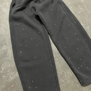 Pantalones de chándal para hombre personalizados, pantalones de chándal de algodón de gran tamaño, pantalones de chándal con diamantes de imitación, fabricante - Product Image 3