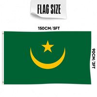 Drapeaux de la Mauritanie en gros 3x5 pieds, polyester 68D/100D, personnalisables, livraison rapide d'un fournisseur fiable