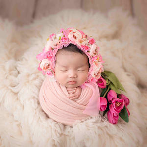 Enveloppes en tricot extensible pour nouveau-nés, couverture pour bébé, accessoires de photographie, enveloppes en jersey pour nouveau-nés, accessoire de photographie - Product Image 2