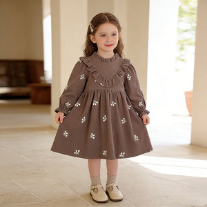 Brown Kids Dress - 2024 Trendy Fashion Style - Knee-Length Brown Kids Dress - 2024 Trendy Fashion Style - Knee-Length