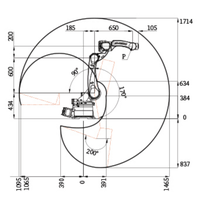 Lengan Robot Pengelasan 6 Axis Beban 12kg Jangkauan 1465mm IP65 Lengan Robot Industri Dukungan Online Gratis