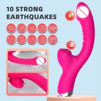 Vibrator für Frauen 2-in-1 Leckmaschine Klitoris-Stimulator G-Punkt Leistungsstarker Dildo-Stab Weiblicher Klitoris-Sauger Erotik-Spielzeug für Erwachsene