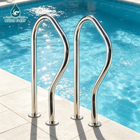 Main courante de sortie de piscine en acier inoxydable série Water Faery ARV avec installation par ancrage