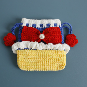 <span class=keywords><strong>Sac</strong></span> bandoulière en coton fait main au crochet pour petites filles et tout-petits, motif de fruits mignons, mini pochette en fil doux, utilisation quotidienne, cadeau - Product Image 4