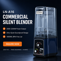 Mixeur Commercial Insonorisé Grande Capacité 1800ml 2200W 8 Vitesses Lames en Acier Inoxydable Anti-Fuite pour Smoothies Usage Domestique