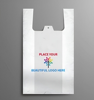 Sacs cabas personnalisés biodégradables en LDPE avec soufflets latéraux, impression héliogravure et poignées gilet pour l'emballage des supermarchés