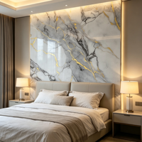 Revêtement mural anti-rayures pour décoration intérieure de villa, prix de gros, panneau mural en marbre UV pour rénovation intérieure