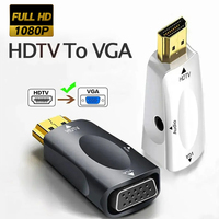Convertisseur portable HD 1080p compatible HDMI vers Vga avec adaptateur de convertisseur Audio mâle vers Famale Jack 3.5mm Câble audio auxiliaire