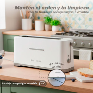 Ts-40easytoast 970W Extra Wide Slot <b>Toaster</b> With 7 Levels White - Product Image 2