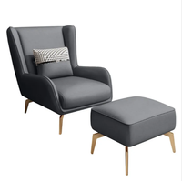 Ensemble fauteuil et pouf modernes, mobilier de salon, chaise longue, canapé en velours