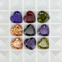 Pierres de zircon cubique synthétique HQ GEMS, taille cœur, 3x3mm à 12x12mm, couleurs variées, qualité 5A, prix de gros Wuzhou CZ