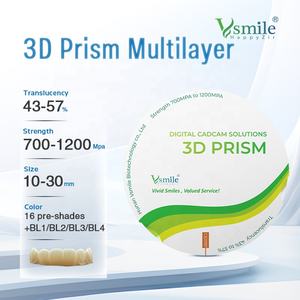 Couronnes dentaires en <span class=keywords><strong>zircone</strong></span> 3D Vsmile pour dents antérieures 12 mm, système ouvert CAD/CAM, certifiées CE, pour usage en laboratoire <span class=keywords><strong>dentaire</strong></span>, garantie 5 ans - Product Image 6