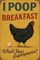 Affiche métallique en étain, nouvelle tendance, décor mural de ferme amusant, vente en gros, logo poulet rétro, sublimation pour extérieur, affiche d'art et d'artisanat
