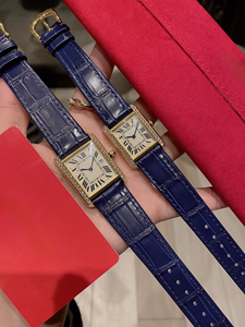 Montre mécanique automatique élégante et tendance avec lunette incrustée de diamants et bracelet en cuir de crocodile bleu profond brillant - Product Image 5