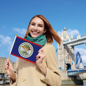 थोक 14*21 सेमी थोक में हाथ लहराते हुए पेनेनेंट फ्लैग हॉट बिक्री वैश्विक देश लकड़ी की छड़ से - Product Image 3